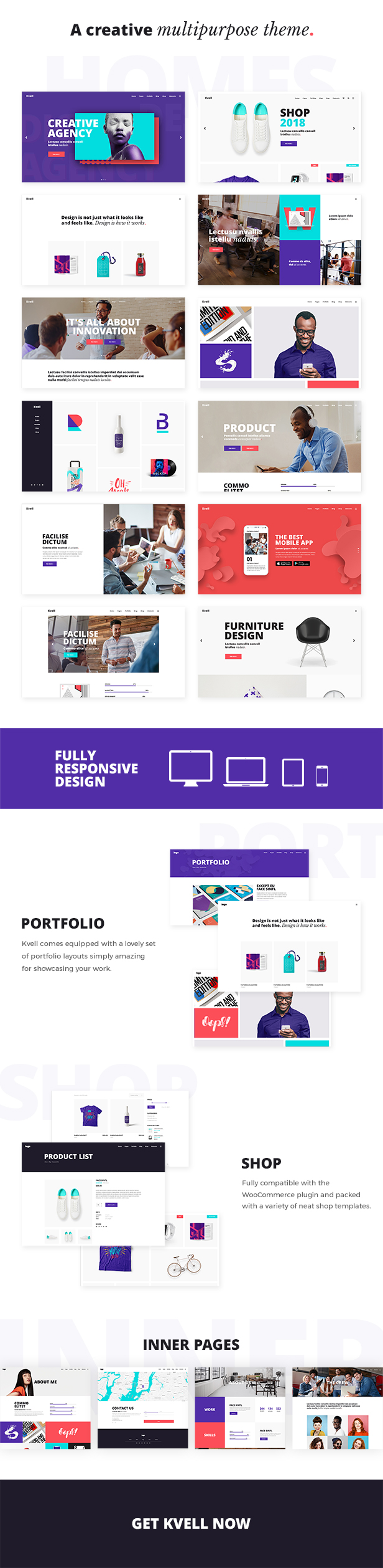 WordPress theme Kvell - A Creative Multipurpose Theme for Freelancers and Agencies (Creative)
